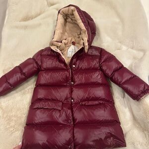 Moncler Kids Burgundy Puffer Coat